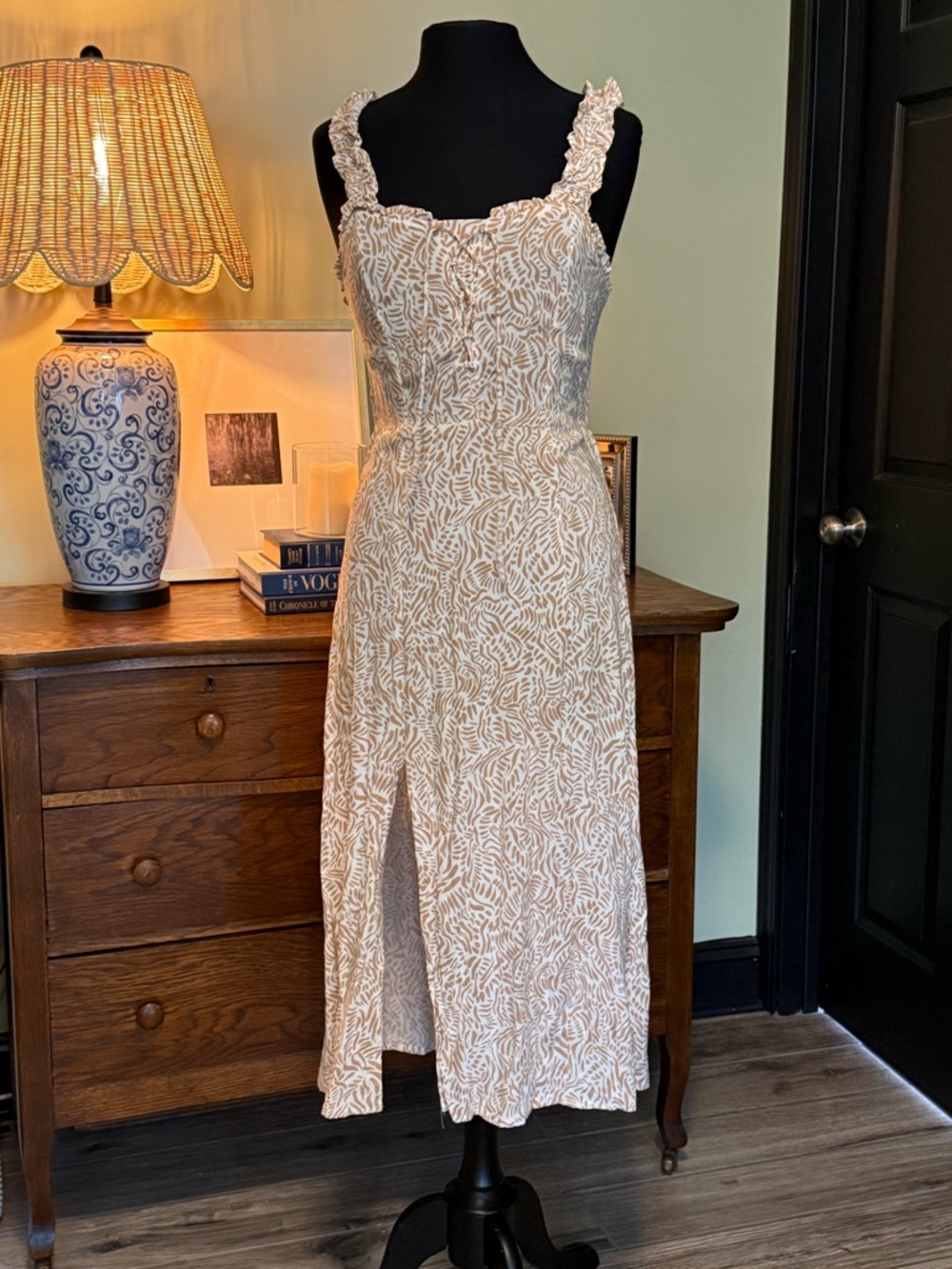 Square-Neck Midi Dress